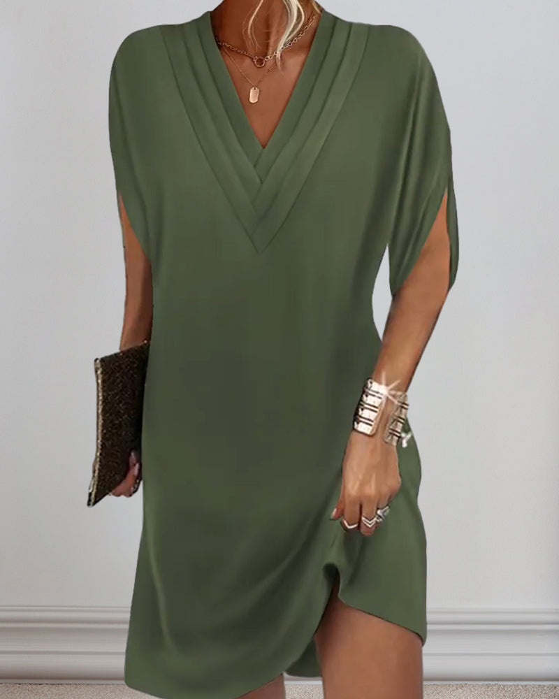 V-Neck Tummy-Hiding Dress