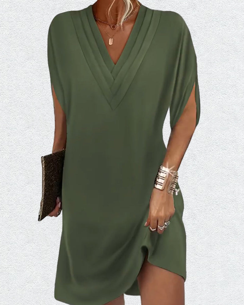 V-Neck Tummy-Hiding Dress